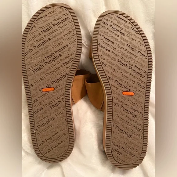 Hushpuppies Tan Slide Sandals with Buckle - Picture 8 of 8